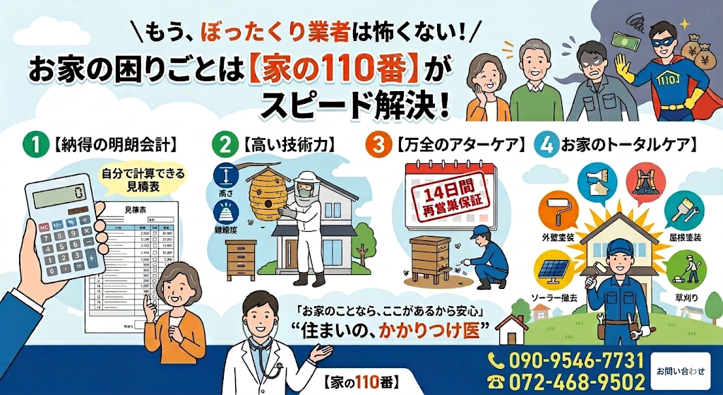 家の110番の安心メニュー及びキャッチ画像