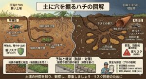 ツチバチの巣のイラスト