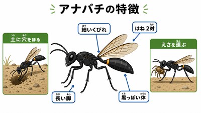 穴バチのイラスト1