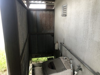 左奥には波板で囲まれた閉鎖空間、ここでアシナガバチの巣が見つかった画像
